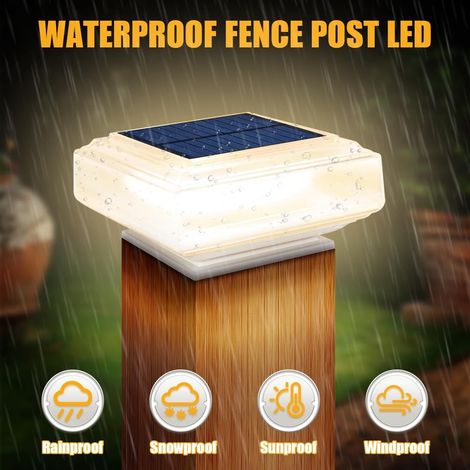 2er-Pack Solarleuchte für den Außenbereich, IP68 wasserdichte Solar-Gartenleuchte, Solar-Bodenleuchte, für Außentreppen, Zaun, Garten, Hof, Terrasse, Deck, Dock (Warmweiß)
