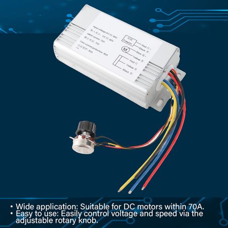 Régulateur de vitesse moteur PWM 12V-60V 70A variateur réglable contrôleur de commande pour moteur électrique (1/5)