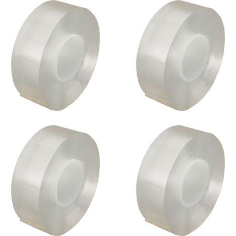 rouleaux de ruban adhésif double face, chacun de 9,8 pieds de long, découpable, résistant, réutilisable, ruban adhésif double face transparent adapté aux affiches.