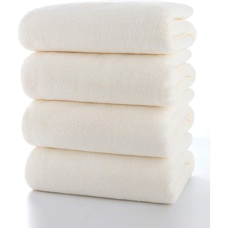 Ensemble de 4 serviettes de bain ultra douces, absorbantes, légères, à séchage rapide et résistantes, idéales pour la salle de sport, la plage et les voyages. Dimensions : 140 cm (L) x 69 cm (l). Coul (1/5)