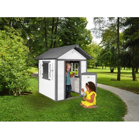 Axi Maison Enfant Beach Lodge En Blanc Maison De Jeux En Bois Ffc Pour Les Enfants Maisonnette / Cabane De Jeu Pour Le Jardin (1/4)