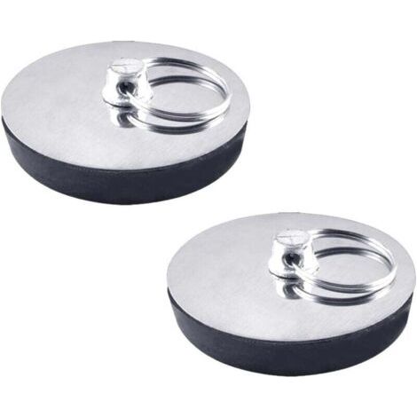 Set di 2 tappi per vasca da bagno in acciaio inox da 40-45 mm per lavandino e vasca da bagno