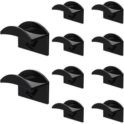 FENOPLASTICA10 noir Crochet à Chapeau,Crochets de Chapeaux Support Mural,supports muraux pour casquettes de baseball,installation facile, pas de perçage, porte-casquettes (1/4)