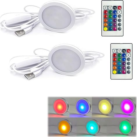 Stk. 3D-Drucker LED-Lampen-Kit 001 für Bambu Lab A1/A1mini/P1S/P1P/X1C, USB-RGB-LED-Rundleuchte mit 2 Fernbedienung, LED-Lampenbeleuchtungsset Mit Multicolor Makerworld 3D-Drucks (1/5)