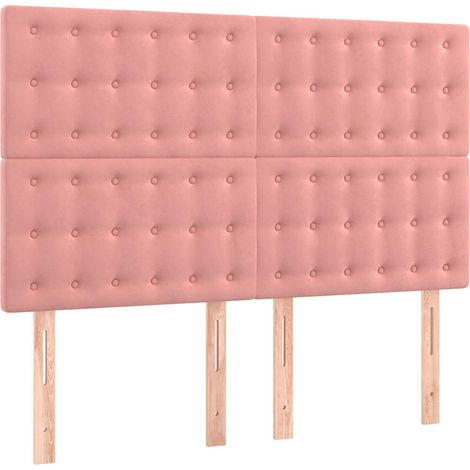 Maison Exclusive - Cabecero de cama rosa 144x5x118/128 cm Terciop (1/5)