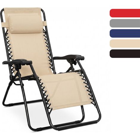 Tumbona Plegable de Acero Reclinable – Hamaca con Almohada extraíble, Reposabrazos y Reposapiés – Silla de Jardín Ergonómica
