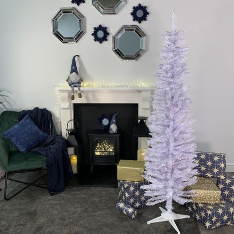 6ft (180cm) White Pencil Pine Christmas Tree with 321 Tips (1/5)