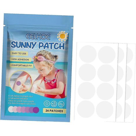 24 patchs solaires autocollants détecteurs d'UV pour la peau, idéaux pour les pique-niques et les randonnées. (1/5)
