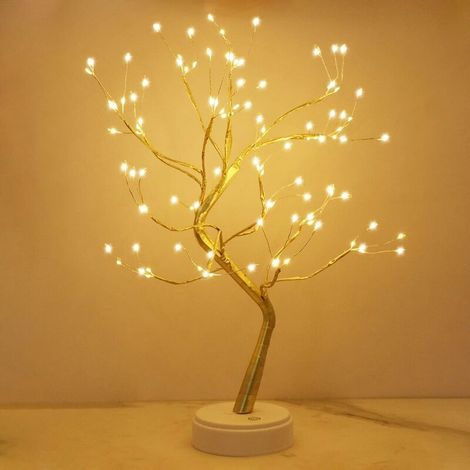 Arbre Lumineux LED Décoratif 108 LEDs Branches Flexibles Blanc Chaud Alimentation USB/Piles Idéal Mariage Fête Intérieur (1/5)