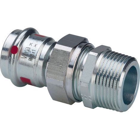 vis Viega Prestabo 642341 22 mm x R 1, acier non allié, joint plat, SC-Contur, polygonale