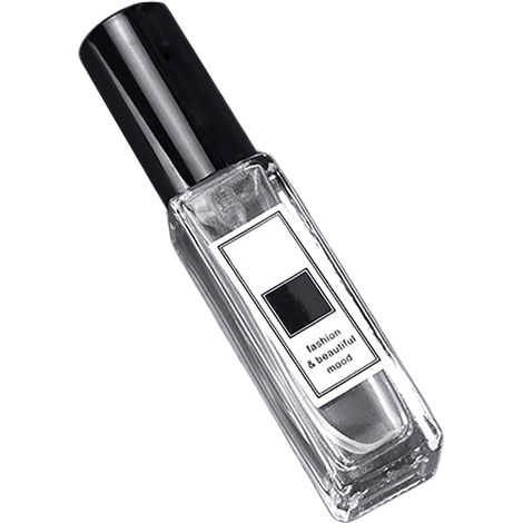 Flacon parfum 10ml transparent portable en verre, vaporisateur rechargeable noir avec couvercle pour voyage (1/5)