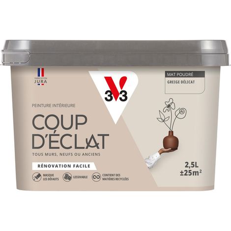 Peinture murale intérieure Coup d'Éclat® V33 Greige délicat Mat Poudré 2,5L