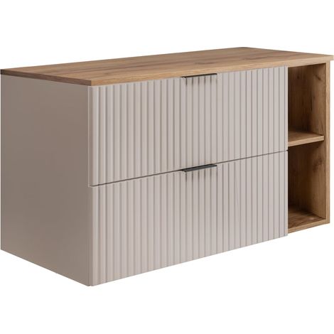 Mobile lavabo, Cashmere / Rovere Craft + maniglia nera, 100 (80 + 20) x 57 x 46 cm (1/5)