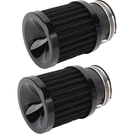 Filtre à air moto conique effilé haute performance, 2 pièces, protection moteur, embout carburateur 28-48mm, noir, fixation à collier, admission d'air optimale (1/5)