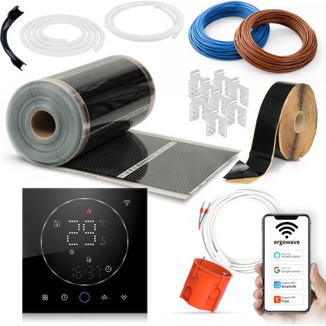 Infrarot-Heizfolien-Set 140 W/m² 26 m² mit WLAN-Thermostat
