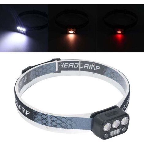 SABIR Lampe frontale à angle réglable ultra lumineuse rechargeable et résistante à l'eau avec 5 modes d'éclairage pour la randonnée et la pêche en extérieur,DUBUNS (1/4)