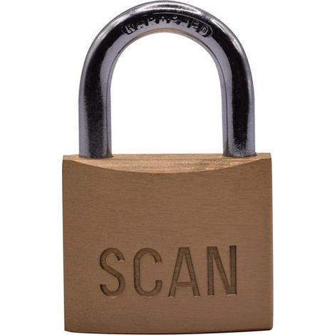 Scan Brass Padlock 40mm with 3 Keys, Shackle Height 22.8mm, Model SCAPLB40