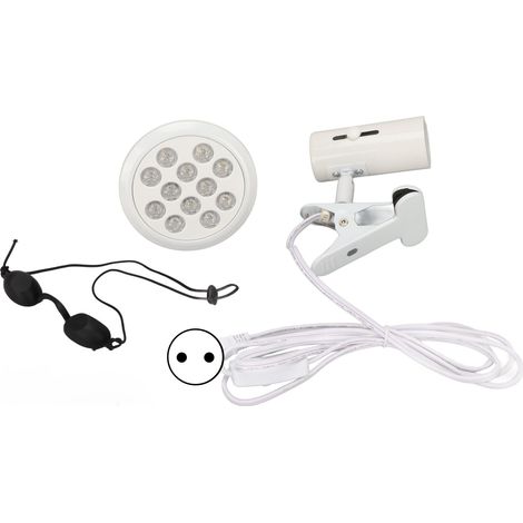 Lampe LED soin visage corps 12 pastilles lumineuses anti-rides, anti-âge, peau verte, amélioration des ridules, 100‑265V prise UE. (1/5)