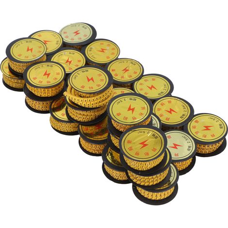 Lot de 26 marqueurs de câbles tubulaires, marquage EC par lettres et chiffres (A à Z), PVC, 2,5 m² (1/5)