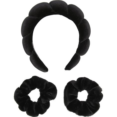 Bandeau de lavage visage 2 pièces, bracelets doux en polyester, lot bandeaux cheveux et poignets (1/5)