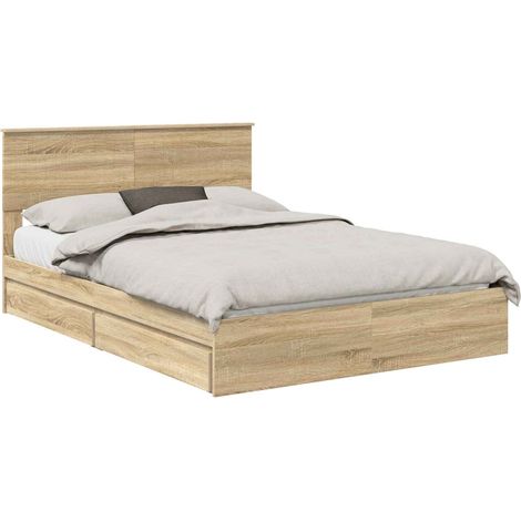 Maison Exclusive - Aufbewahrungsbett Sonoma-Eiche 140 x 190 cm Ho