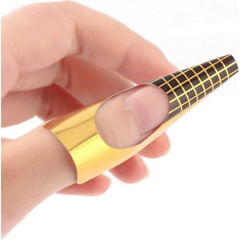 100 embouts auto-adhésifs pour l'art des ongles en gel UV acrylique (1/3)