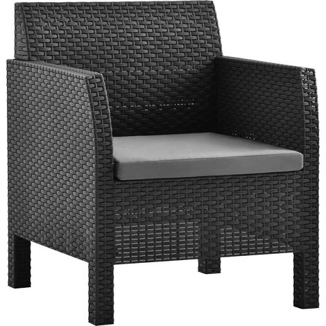 Maison Exclusive - Sedie da Giardino con Cuscini 2 pz in Rattan PP Antracite (1/5)