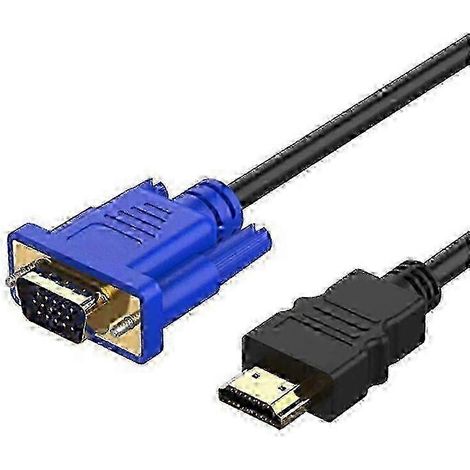 Ce câble adaptateur HDMI vers VGA de 1,8 mètre convient aux téléviseurs HD, aux ordinateurs et aux moniteurs, et prend en charge la vidéo haute définition. (1/4)