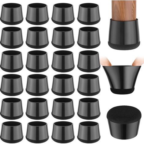 Protection Pied de Chaise 24 Pièces,Patins pour Chaises en Silicone,pour sols en Bois Dur et carrelage, Reduire Le Bruit éviter Les Rayures(33-36mm) (1/5)
