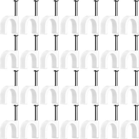 BelleRise - 100 pièces de cavaliers pour fils électriques, fixations pour fils électriques, attaches de câbles murales, clips de câbles (4 mm) (1/5)