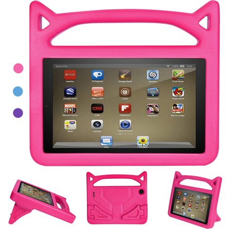 Étui pour tablette enfant, léger, antichoc, avec poignée, résistant aux chocs, compatible avec les tablettes 8e/7e/6e génération (2018/2017/2016), rose/bleu/violet (1/5)