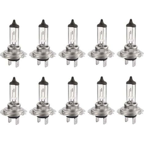 Bombillas LED halógenas Enowelir H7 de 12 V y 55 W, 10 unidades, luz blanca cálida, luz de cruce y luz de carretera para coches. (1/4)