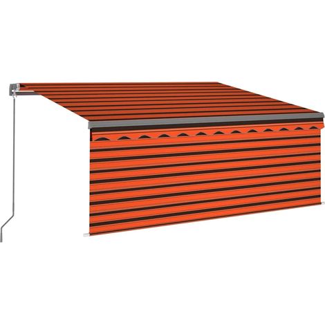 Maison Exclusive - Tenda da Sole Retrattile Manuale LED 3,5x2,5m Arancione Marrone