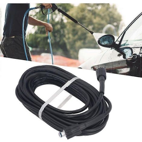 Tuyau de nettoyage haute pression de 15 m pour nettoyeur haute pression, tuyau flexible et résistant avec raccord M22-14 mm, idéal pour le jardin et la maison. (1/5)
