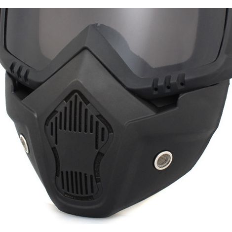 Lunettes rétro style Harley, casque de protection tout-terrain, équipement moto anti-vent et sable, masque facial vintage, verres gris renforcés, paire pour ski et cross. (1/5)