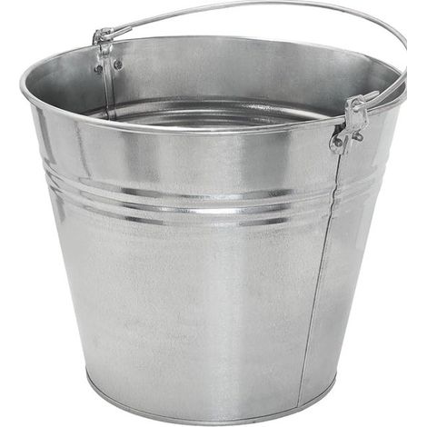 HL - Seau en zinc - Zinc - Seau galvanisé - Seau à cendres - Cendres - Pot de fleurs - 15 litres - Avec poignée - ø 32 - H 27 cm (1/4)