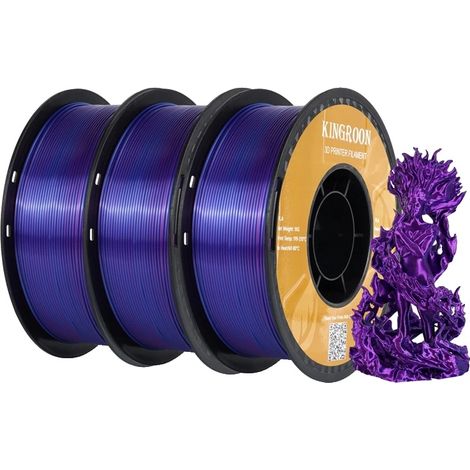 Filamento PLA effetto seta bicolore, diametro 1,75 mm, peso della confezione 3 kg. (1/2)
