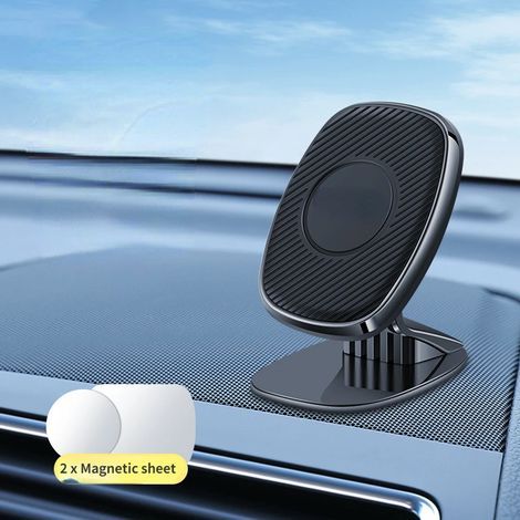 Soporte metálico plegable para teléfono móvil de coche, con rotación de 720°, ventosa magnética y soporte para GPS. (1/5)