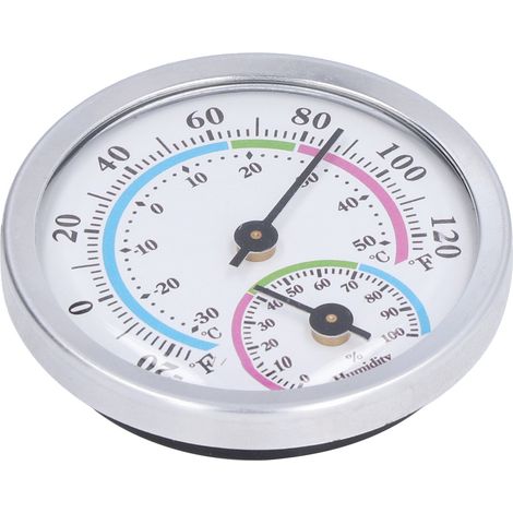 Thermomètre d'intérieur mini, durable, à aiguille, sans pile, pour la maison. Moniteur de température et d'humidité. (1/5)