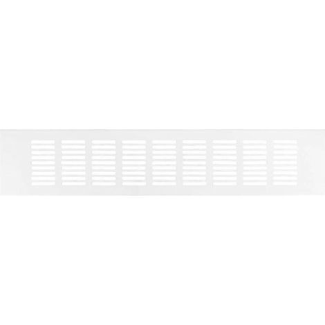 Grille de ventilation blanche 50 x 400 mm, 1 grille décorative en alliage d'aluminium, grille de ventilation, grille de dissipation de chaleur (1/5)