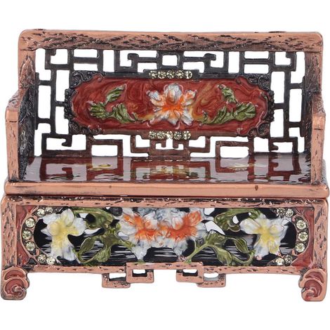 Boîte à bijoux vintage, coffret de rangement de bureau ancien en forme de canapé, pour boucles d'oreilles, colliers et bagues