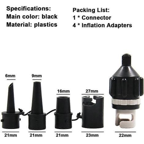 Paddleboard-Aufblasadapter, multifunktionaler Aufblasdüsenadapter, Auto-Aufblaskonverter