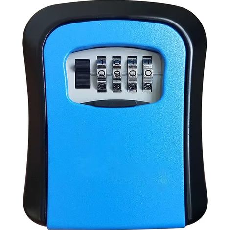 Filiyano-Cadenas à combinaison à 4 chiffres pour ranger vos clés, résistant aux intempéries, fixation murale, bleu (1/5)