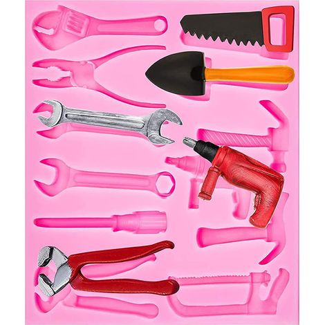 Outil de Marteau Moule de Cuisson, Silicone Pate a Sucre Moule, Cle de Marteau Outil de Bricolage, Moules a Chocolat Cle Marteau (1/5)
