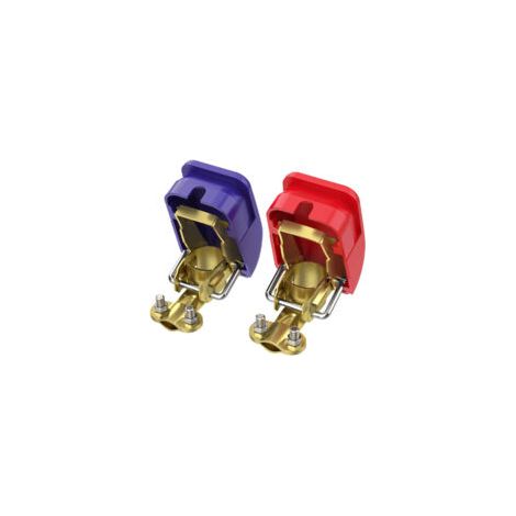 Lot de 2 cosses batterie 12V – Libération rapide – Connecteurs couleur codée – Compatible batteries rondes – Pour voiture, camion, bateau