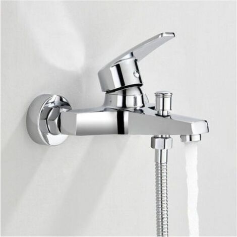 Robinet mitigeur de baignoire Robinet de baignoire/douche Robinet mitigeur en laiton chromé (1/4)