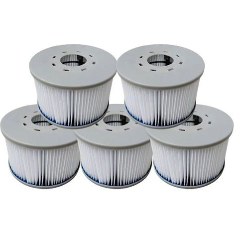 Cartouches filtrantes gonflables MSPA pour spa, paquet de 5 filtres de rechange en polypropylène pour le nettoyage du spa, 10,6 x 6,7 cm-AquaForge (1/5)