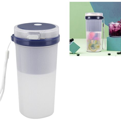 Mini presse-agrumes portable/gobelet à jus, rechargeable pour une utilisation à domicile, lame à six lames haut de gamme en acier inoxydable bleu royal + verrouillage de sécurité + protection étanche,