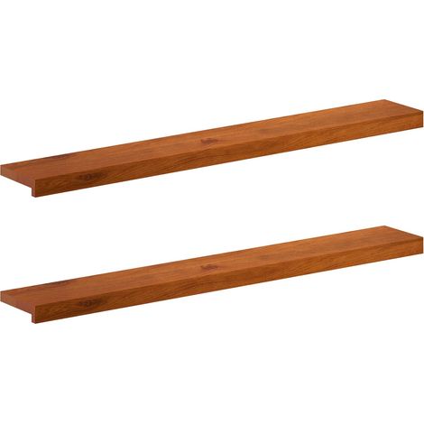 Fensterbänke 2 stk. Braun 120 x 20 x 2 cm Massivholz Eiche vidaXL