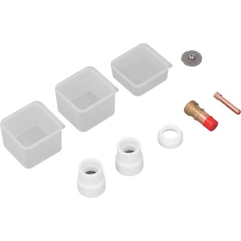 Ensemble de 6 accessoires pour torche de soudage TIG : lentille à gaz, pince, isolateur et coupelle en céramique pour torches de soudage TIG WP 17, 18 et 26.